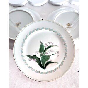 Set 6 Narumi Dinner Plates "Sequoia" Occupied Japan Dinnerware Lily Valley